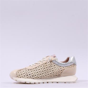 Hispanitas Oregon Bungee Laced Trainer - Beige Combi